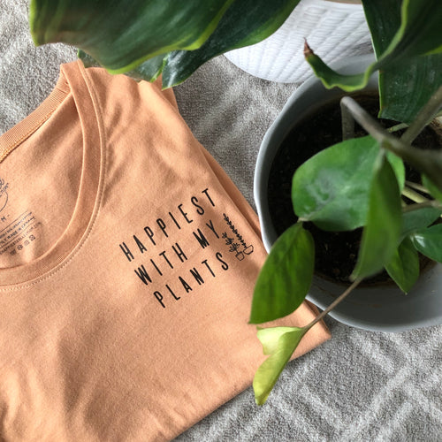 Happiest with my Plants - Women's Relaxed Fit Scoop T-Shirt