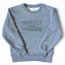 Load image into Gallery viewer, Happiest in the Mountains - TODDLER/YOUTH - Grey Unisex Classic Crewneck Sweatshirt