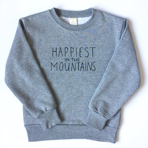 Happiest in the Mountains - TODDLER/YOUTH - Grey Unisex Classic Crewneck Sweatshirt