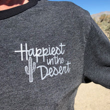 Load image into Gallery viewer, Happiest in the Desert - Men&#39;s Mixed Black Crewneck T-Shirt