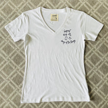 Load image into Gallery viewer, Happiest Doing All The Things (Pizza, Coffee, Fitness, Phone) - Women's White V-Neck T-Shirt