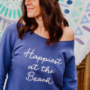 Happiest at the Beach - Raw Edge Pullover