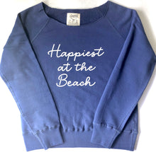 Load image into Gallery viewer, Happiest at the Beach - Raw Edge Pullover