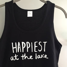 Load image into Gallery viewer, Happiest at the Lake - Bamboo + Organic Cotton Tank Top - BLACK