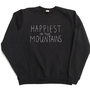 Happiest in the Mountains - TODDLER/YOUTH - Black Unisex Classic Crewneck Sweatshirt