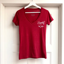 Load image into Gallery viewer, HAPPIEST IN LOVE - Women&#39;s Red V-Neck T-Shirt