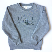 Load image into Gallery viewer, Happiest in the Mountains - TODDLER/YOUTH - Grey Unisex Classic Crewneck Sweatshirt