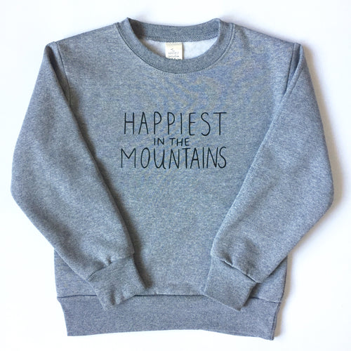 Happiest in the Mountains - TODDLER/YOUTH - Grey Unisex Classic Crewneck Sweatshirt