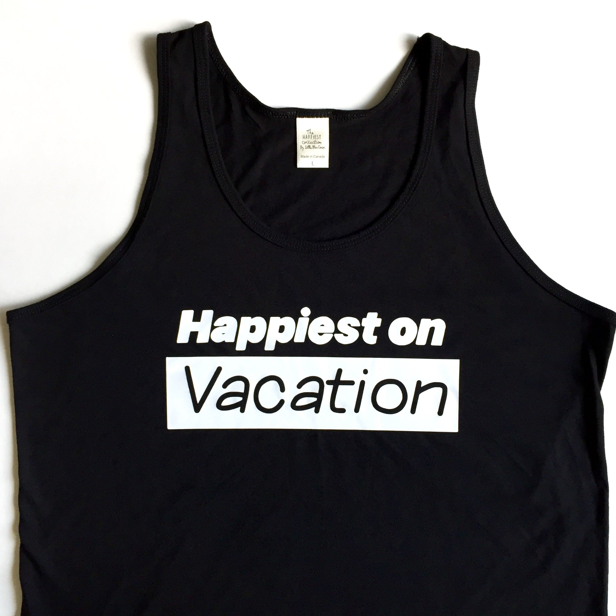 Happiest on Vacation - Bamboo + Organic Cotton Tank Top - BLACK – The  Happiest Collection™