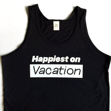 Load image into Gallery viewer, Happiest on Vacation - Bamboo + Organic Cotton Tank Top - BLACK