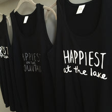 Load image into Gallery viewer, Happiest in the Mountains - Bamboo + Organic Cotton Tank Top - BLACK