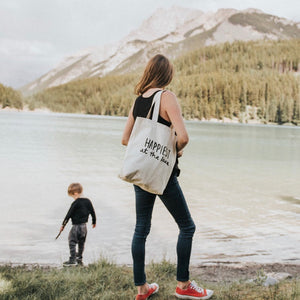 Happiest at the Lake - Tote Bag (Navy or Black Lettering)